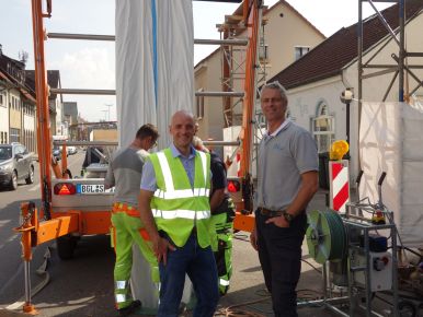 Zufrieden Hendrik Klar (IB ISAS) und Ralf Thoma (Eigenbetrieb Abwasserbeseitigung der Stadt Emmendingen)